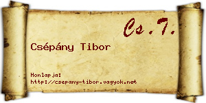 Csépány Tibor névjegykártya