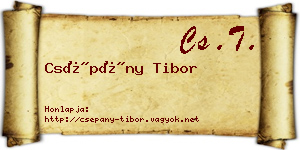 Csépány Tibor névjegykártya